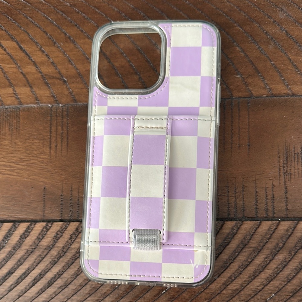 Purple and White Checkered Phone Case